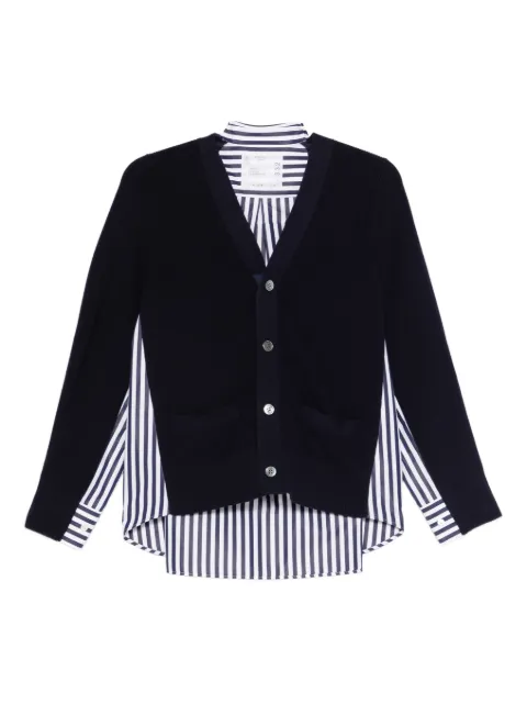 sacai panelled cardigan Blue SCW332