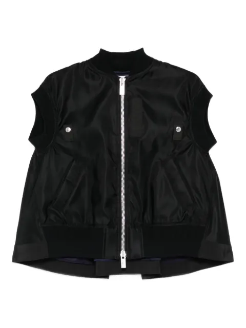 sacai zip-up gilet Black SCW303