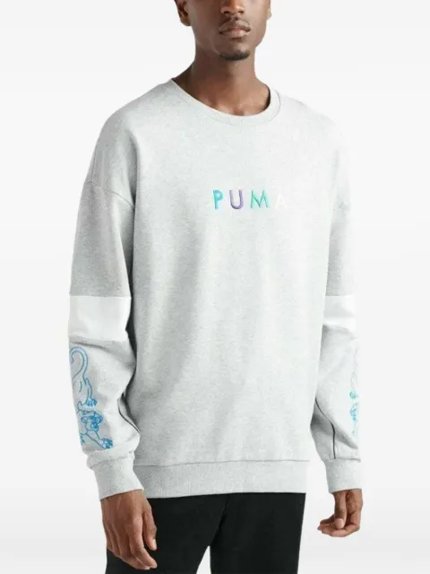 PUMA crewneck sleeve panelled T-shirt Grey 57926002