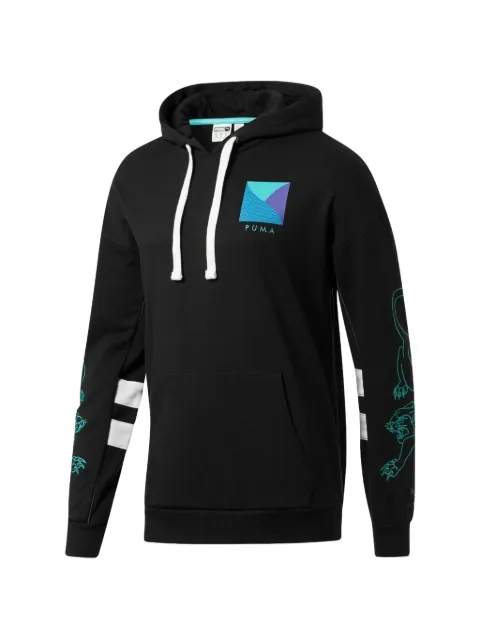 PUMA logo-embroidered hoodie Black 57925901