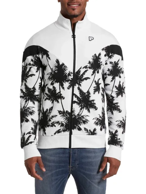 PUMA palm-print zip-fastening sweater White 57826302