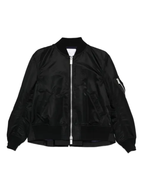 sacai pleat-detail bomber jacket Black SCW301
