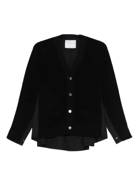 sacai panelled cardigan Black SCW332
