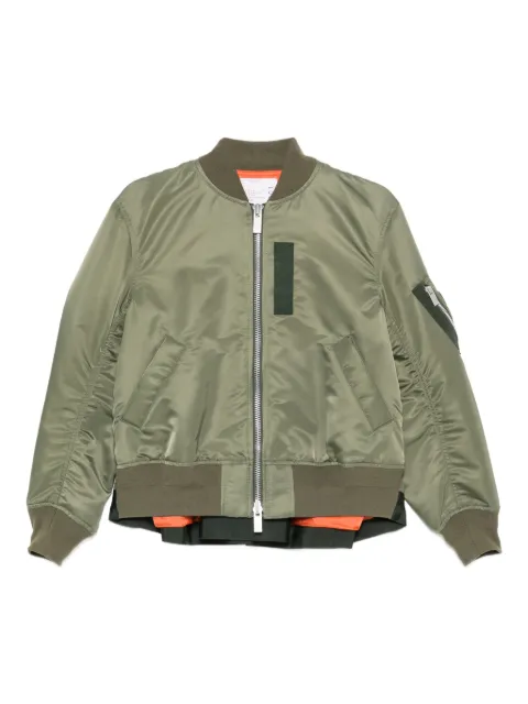 sacai zip pocket bomber jacket Green SCW301