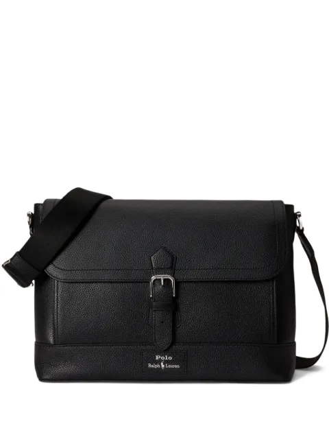 Polo Ralph Lauren logo-detail buckle messenger bag Black 405P07846001