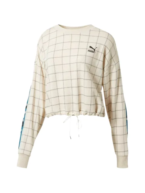 PUMA plaid revolt crew-neck sweatshirt Neutrals 57833802