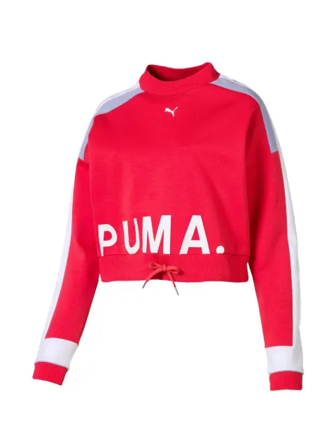 PUMA colourblock chase crop top Red 57800913