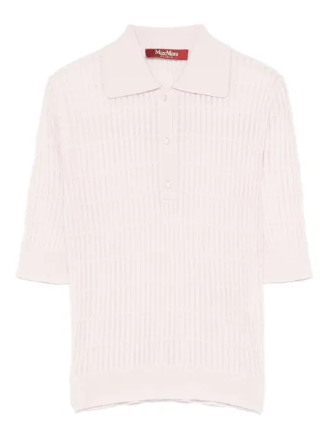 Max Mara ribbed-knit polo shirt Pink 2616361051600