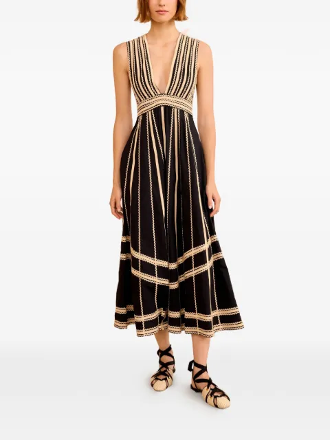 Ulla Johnson Palermo V-neck midi dress Black PS260116