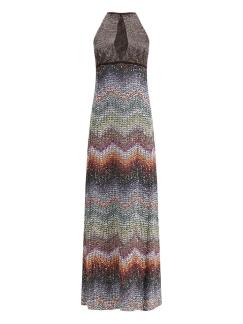 Missoni sleeveless Zigzag maxi dress Brown DS26SG05BC005Y