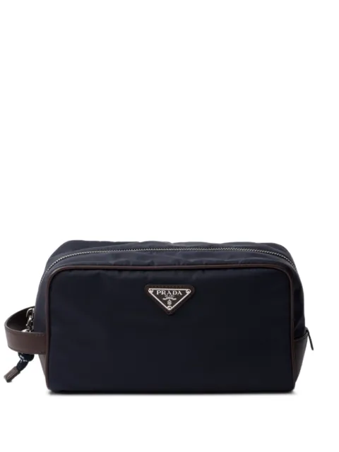 Prada Speedrock Re-Nylon logo-plaque wash bag Blue 2NA0022HE1