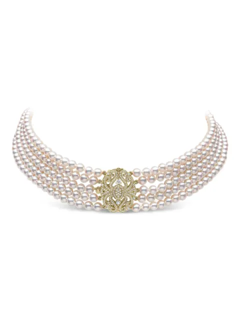 Yoko London Classic diamond and pearl choker White Q2410NLET6F