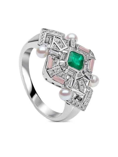 Yoko London Cleopatra emerald and diamond ring Silver PH1031R7F