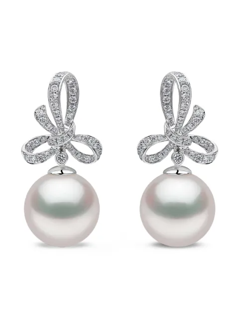 Yoko London Contessa diamond and pearl earrings Silver CS1025E7W