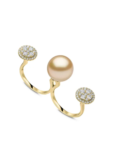 Yoko London Glitz south sea pearl and diamond double ring Gold GL1042R6Y