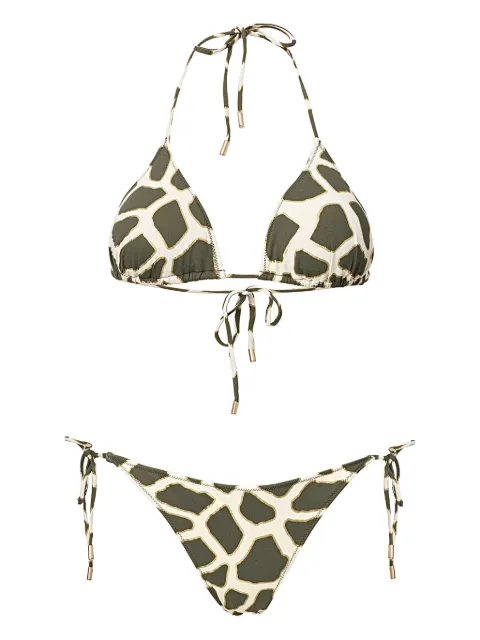 SOFIA ERHAN KYLE printed tie bikini Green KYLIESET