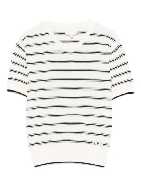 A.P.C. striped-pattern T-shirt White COHLPF23461