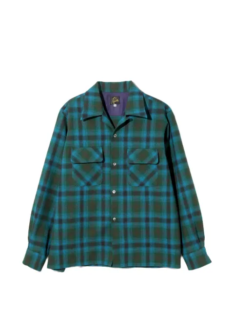 Needles plaid pocket shirt Green RW269A