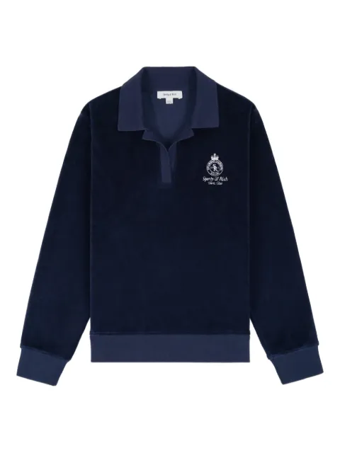 Sporty & Rich collared embroidered sweater Blue TO00261426BL124