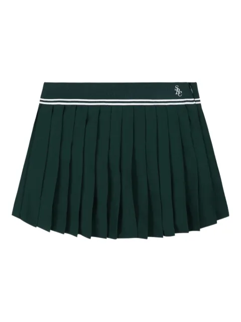 Sporty & Rich pleated logo-embroidery mini skirt Green SK01261302GR55