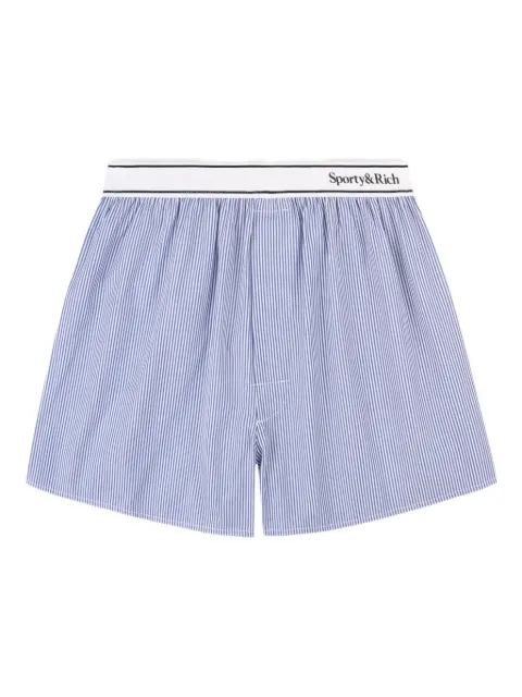 Sporty & Rich striped waistband shorts Blue SH01561300ST09