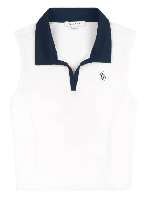 Sporty & Rich pollared sleeveless T-shirt White TO02461302WH50