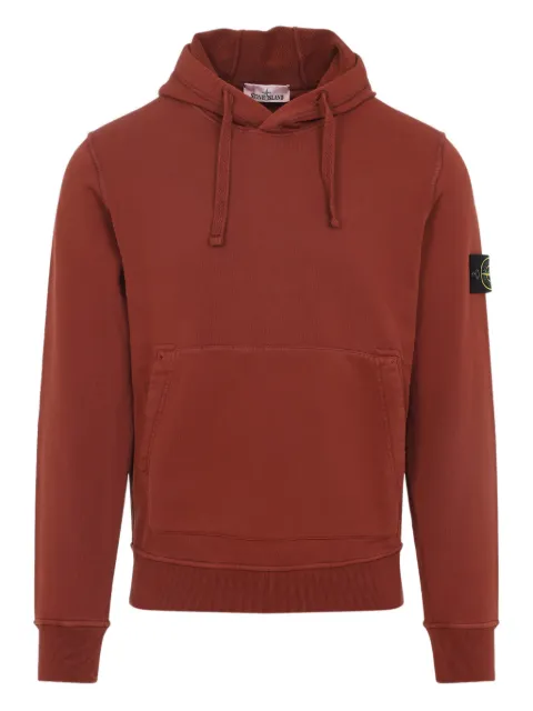 Stone Island 6100062 organic cotton fleece hooded sweatshirt Brown L1S156100062S0051