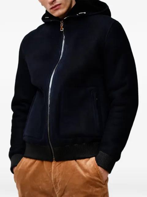 Poche Paris hooded zip-up jacket Blue MW1090BLUE