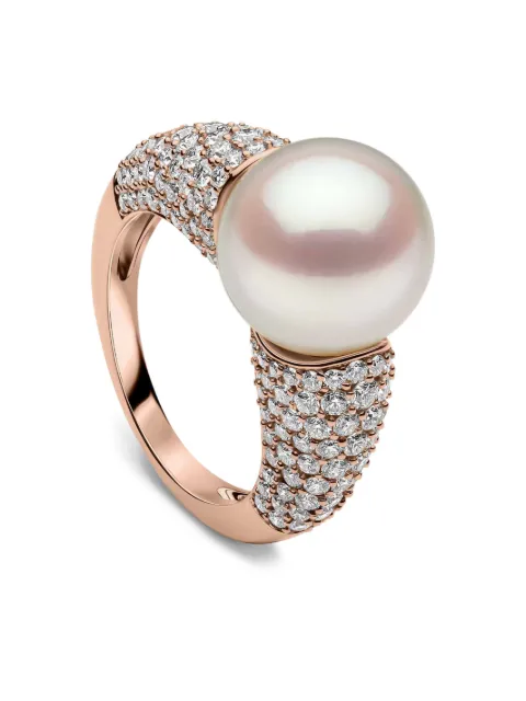 Yoko London O by Yoko diamond and pearl ring Pink YSG1028R9W