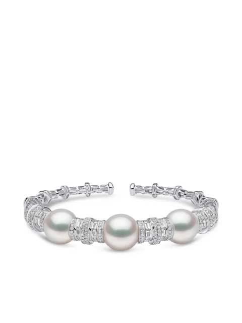 Yoko London Starlight south sea pearl and diamond bangle Silver QYB21227W