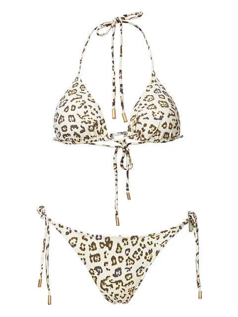 SOFIA ERHAN KYLE animal-print tie bikini Neutrals KYLIESET