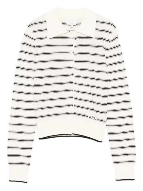 A.P.C. polo-collar cardigan White COHLPF22320