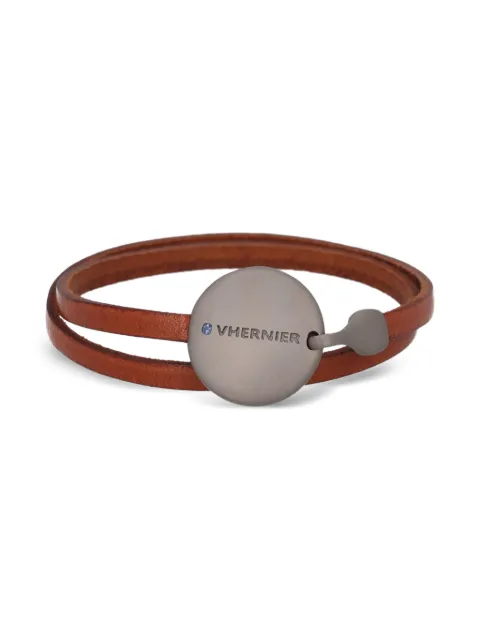 VHERNIER circle leather bracelet Silver WCV16122488