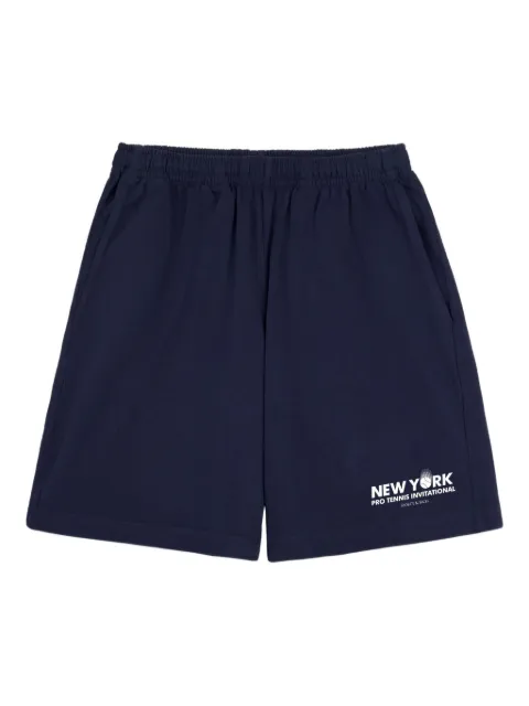 Sporty & Rich elasticated print-detail track shorts Blue SH03961428BL106