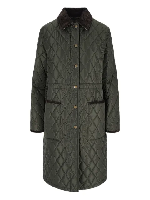Burberry corduroy-collar coat Green 8117096