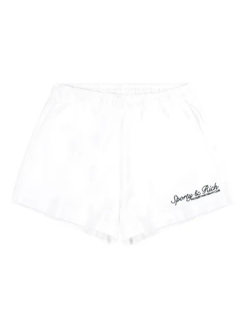 Sporty & Rich embroidery-logo elasticated shorts White SH03761325WH01