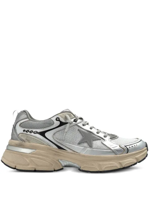 Golden Goose Lightstar in grey mesh and silver-tone nappa leather with grey TPU star sneakers Silver GMF00724F007843