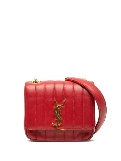 Saint Laurent Pre-Owned 2018 Small Lambskin Monogram Vicky Chain Bag crossbody bag Red WO210MNWLZKNMZGE