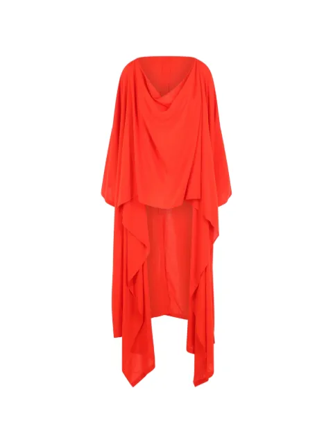 Yohji Yamamoto draped asymmetric cape Red FKC01215