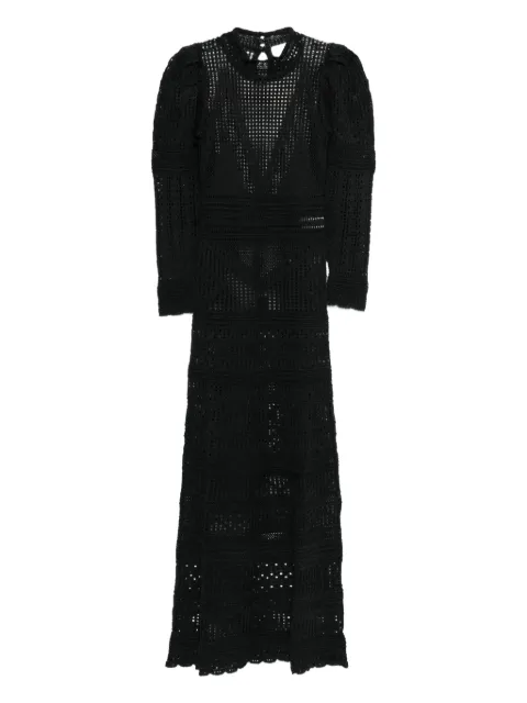 ISABEL MARANT puff-sleeve crochet dress Black RO1026FAD1L08I