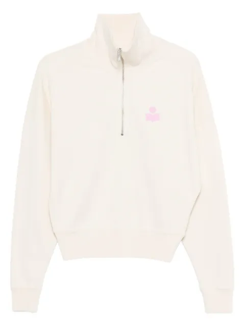 MARANT ÉTOILE Ross zip logo knitwear Neutrals SW0093FAD1M04EECPK