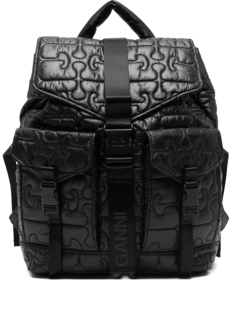 GANNI quilted Re-Tech backpack Black B2080004