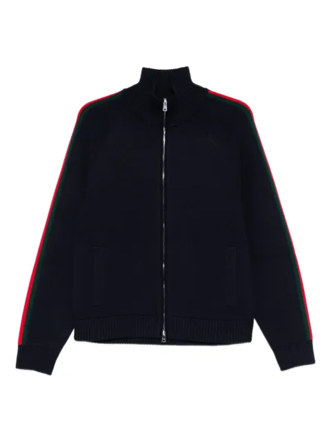 Gucci striped zip-up cardigan Blue 851725XKFBD