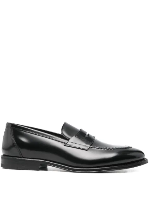 Henderson Baracco penny-strap stitch-detail loafers Black 74406P3