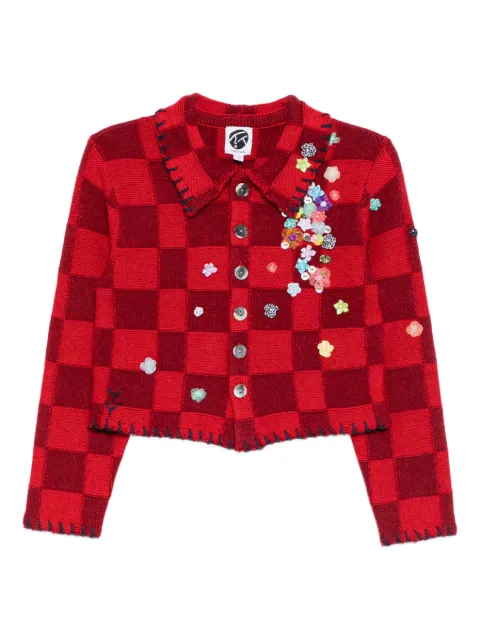 YANYAN KNITS shrunken-work cardigan Red YYW252921