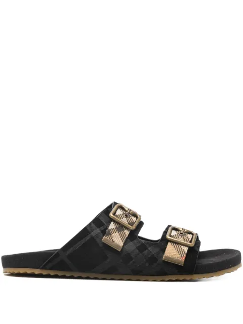 Burberry Check suede Urchin sandals Black 8118890