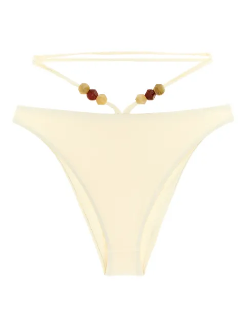 Magda Butrym RE26 beaded-detail bikini bottoms Neutrals 618426