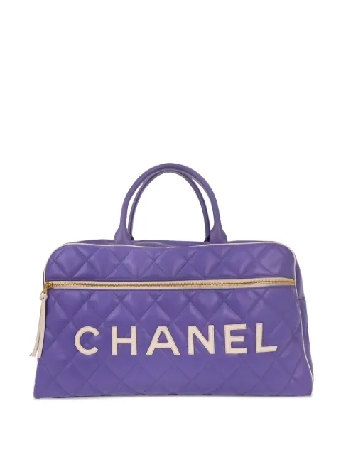 CHANEL Pre-Owned 1994-1996 quilted bowling bag Purple 196277