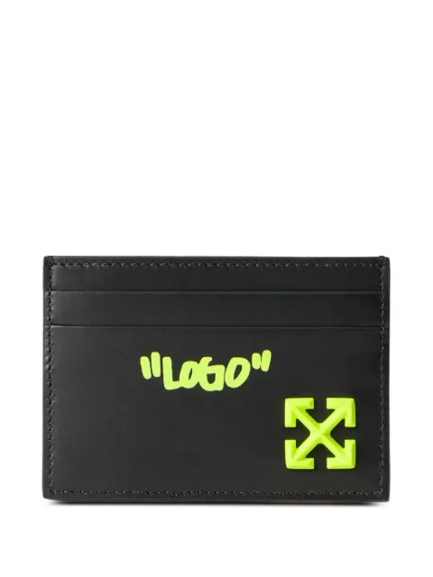 Off-White Jitney Quote card holder Black OMND09FF25LEA0011065