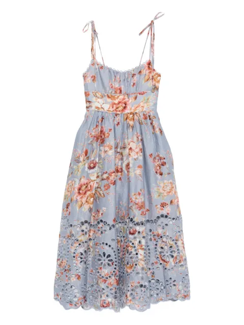 ZIMMERMANN Awaken Picnic floral-print midi dress Blue 5826DRS261